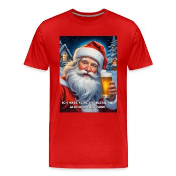 Weihnachten Santa Claus Bier 1.6 - Männer Premium Bio T-Shirt - Rot - Vorne - Damien (186cm)