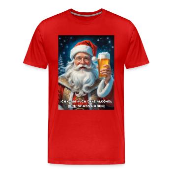 Christmas Santa Claus Beer 1.8 - Men's Premium Organic T-Shirt - red - Front - Damien (186cm)
