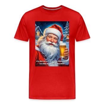 Christmas Santa Claus Beer 1.9 - Men's Premium Organic T-Shirt - red - Front - Damien (186cm)