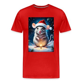 Winter Landscape Rat 1.6 - Men's Premium Organic T-Shirt - red - Front - Damien (186cm)