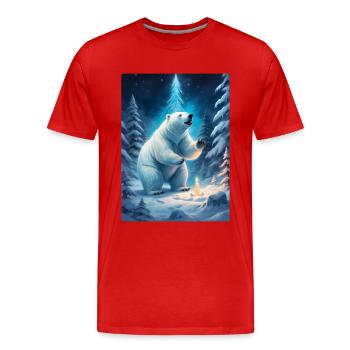 Winter Landscape Bears 1.6 - Men's Premium Organic T-Shirt - red - Front - Damien (186cm)