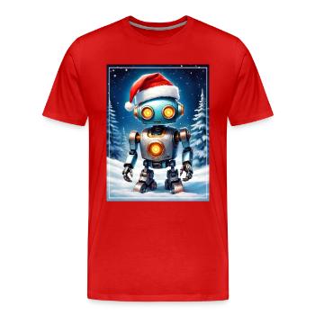 Winterlandschaft Robot 1.3 - Männer Premium Bio T-Shirt - Rot - Vorne - Damien (186cm)