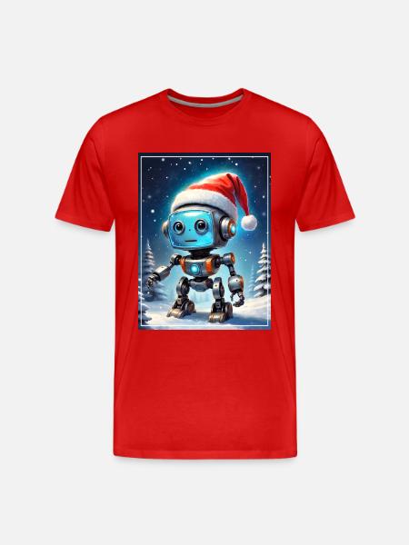 Winterlandschaft Robot 1.9 - Männer Premium Bio T-Shirt - Rot