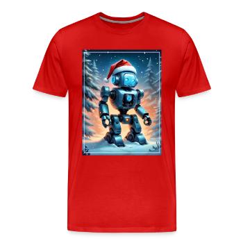 Robot Paysage D’hiver 1.15 - T-shirt bio Premium Homme - rouge - Devant - Damien (186cm)