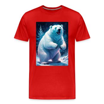 Winter Landscape Bears 1.9 - Men's Premium Organic T-Shirt - red - Front - Damien (186cm)