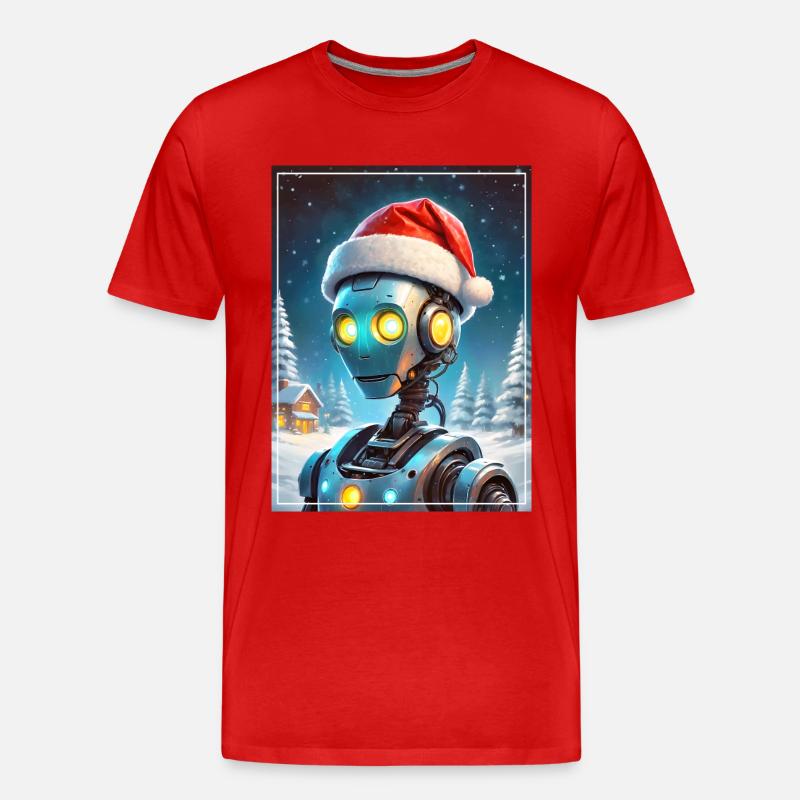 Winterlandschaft Robot 1.1 - Männer Premium Bio T-Shirt - Rot