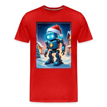 Winterlandschaft Robot 1.5 - Männer Premium Bio T-Shirt - Rot - Vorne - Damien (186cm)