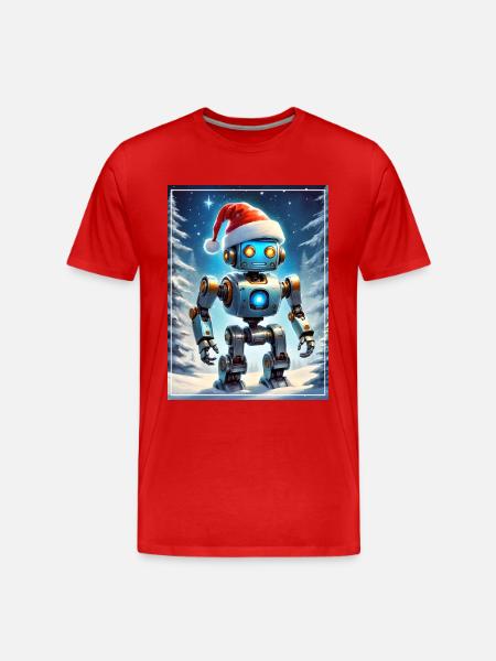 Winterlandschaft Robot 1.8 - Männer Premium Bio T-Shirt - Rot