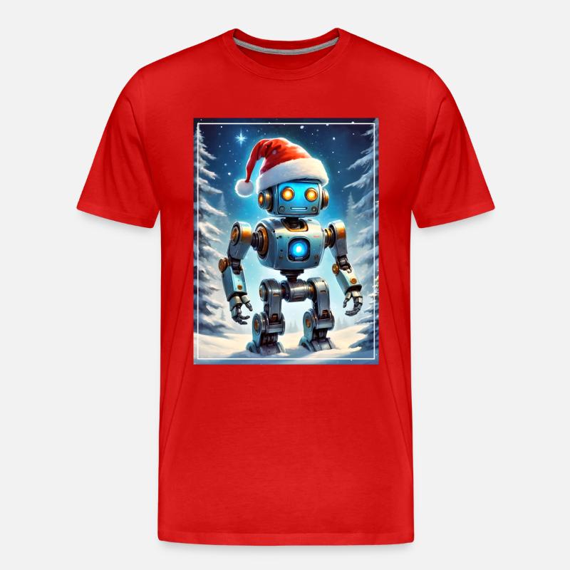 Winterlandschaft Robot 1.8 - Männer Premium Bio T-Shirt - Rot
