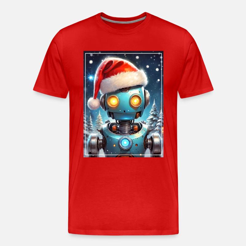 Winterlandschaft Robot 1.14 - Männer Premium Bio T-Shirt - Rot