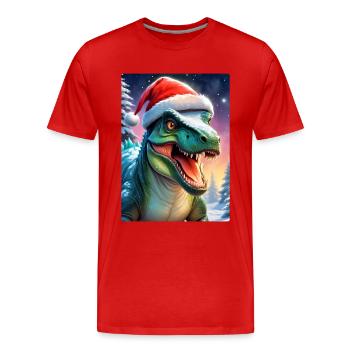 Paysage d’hiver Dino 2.2 - T-shirt bio Premium Homme - rouge - Devant - Damien (186cm)