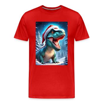 Paysage d’hiver Dino 2.7 - T-shirt bio Premium Homme - rouge - Devant - Damien (186cm)