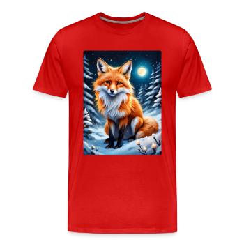 Winter Landscape Fox 1.1 - Men's Premium Organic T-Shirt - red - Front - Damien (186cm)