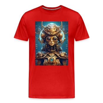 Extraterrestre steampunk 1.15 - T-shirt bio Premium Homme - rouge - Devant - Damien (186cm)