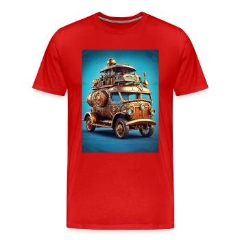 Steampunk Automobile 1.13 - Männer Premium Bio T-Shirt - Rot - Vorne - Damien (186cm)