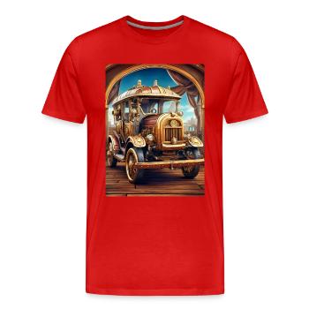Steampunk Automobile 1.10 - Männer Premium Bio T-Shirt - Rot - Vorne - Damien (186cm)