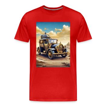 Steampunk Automobile 1.16 - Männer Premium Bio T-Shirt - Rot - Vorne - Damien (186cm)