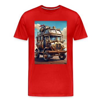 Automobile Steampunk 1.14 - T-shirt bio Premium Homme - rouge - Devant - Damien (186cm)