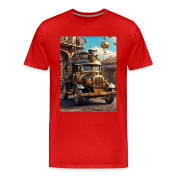 Automobile Steampunk 1.8 - T-shirt bio Premium Homme - rouge - Devant - Damien (186cm)