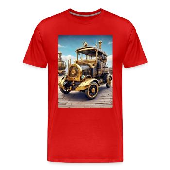 Steampunk Automobile 1.12 - Männer Premium Bio T-Shirt - Rot - Vorne - Damien (186cm)