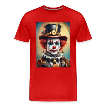 Steampunk Clown 1.11 - Männer Premium Bio T-Shirt - Rot - Vorne - Damien (186cm)