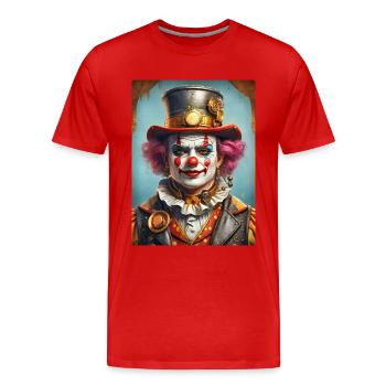 Clown Steampunk 1.13 - T-shirt bio Premium Homme - rouge - Devant - Damien (186cm)