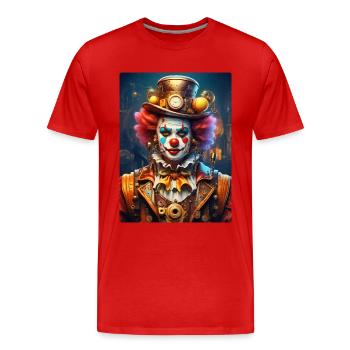 Clown Steampunk 1.23 - T-shirt bio Premium Homme - rouge - Devant - Damien (186cm)