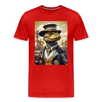 Dino Steampunk 1.15 - T-shirt bio Premium Homme - rouge - Devant - Damien (186cm)