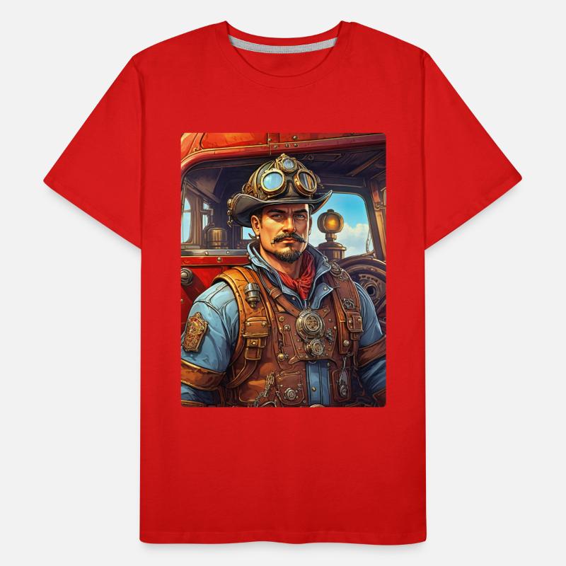 Steampunk Firefighter Man 1.21 Männer Premium Bio T-Shirt