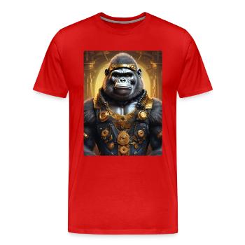 Steampunk Gorille 1.5 - T-shirt bio Premium Homme - rouge - Devant - Damien (186cm)