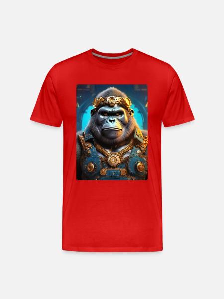 Steampunk Gorilla 1.4 - Men's Premium Organic T-Shirt - red