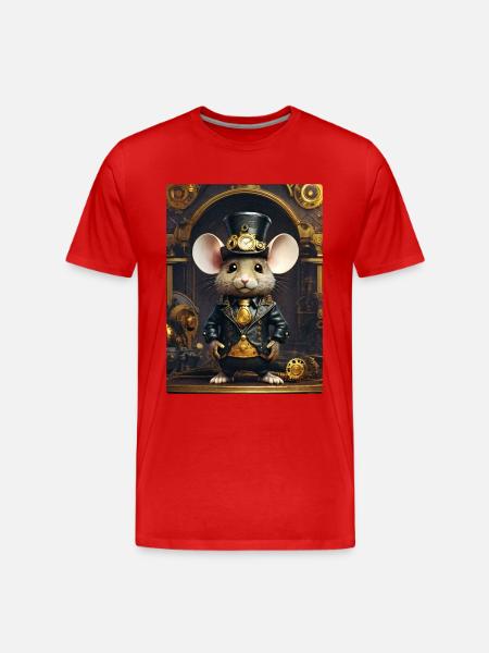Steampunk Mouse 1.7 - Men's Premium Organic T-Shirt - red