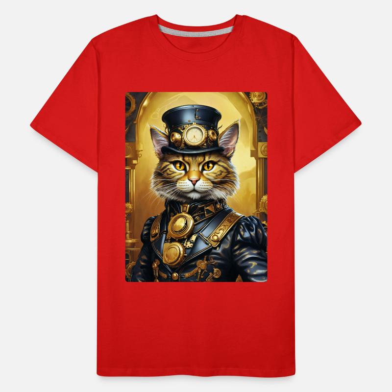 Steampunk Cat 1.2 Men's Premium Organic T-Shirt