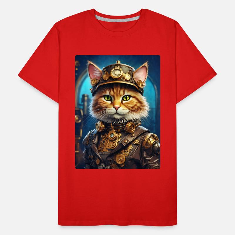 Steampunk Cat 1.3 Men's Premium Organic T-Shirt