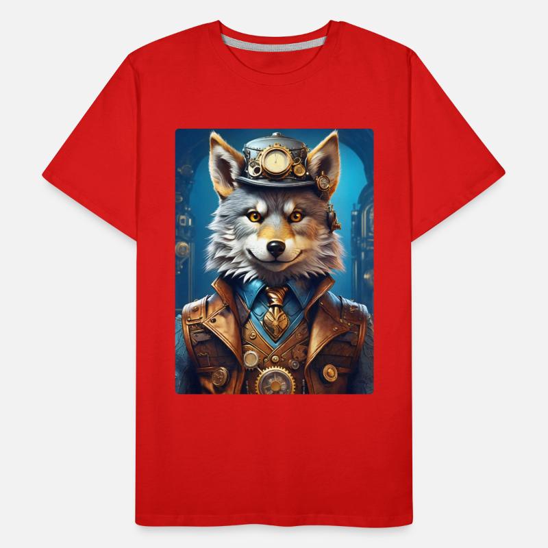 Steampunk Wolf 1.12 Men's Premium Organic T-Shirt