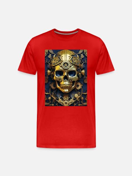 Steampunk Skull 1.15 - Men's Premium Organic T-Shirt - red