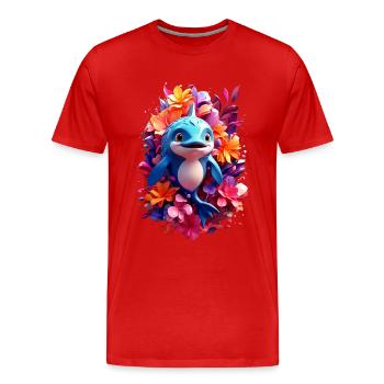 Delfin Dolphin V1 24 09 - Men's Premium Organic T-Shirt - red - Front - Damien (186cm)