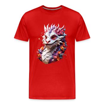 Drache Dragon V1 24 02 - Männer Premium Bio T-Shirt - Rot - Vorne - Damien (186cm)