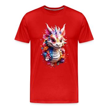 Dragon Dragon V1 24 13 - Men's Premium Organic T-Shirt - red - Front - Damien (186cm)