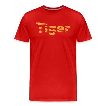 Tiger - Men's Premium Organic T-Shirt - red - Front - Damien (186cm)