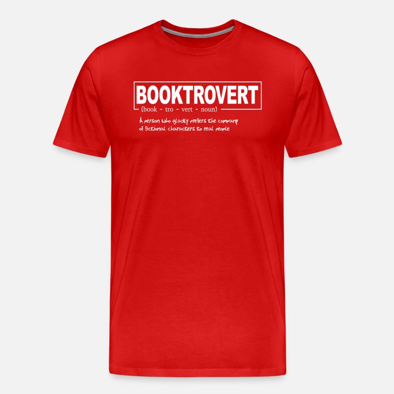 Booktrovert - Männer Premium Bio T-Shirt - Rot