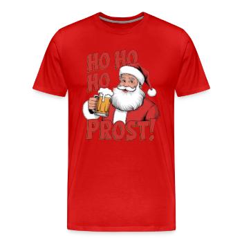 Ho Ho Ho Cheers! - Men's Premium Organic T-Shirt - red - Front - Damien (186cm)