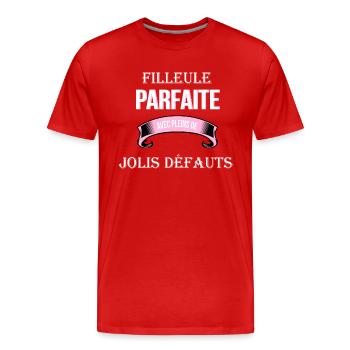 filleule cadeau humour - T-shirt bio Premium Homme - rouge - Devant - Damien (186cm)