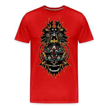 TOTEM TECHNO - T-shirt bio Premium Homme - rouge - Devant - Damien (186cm)