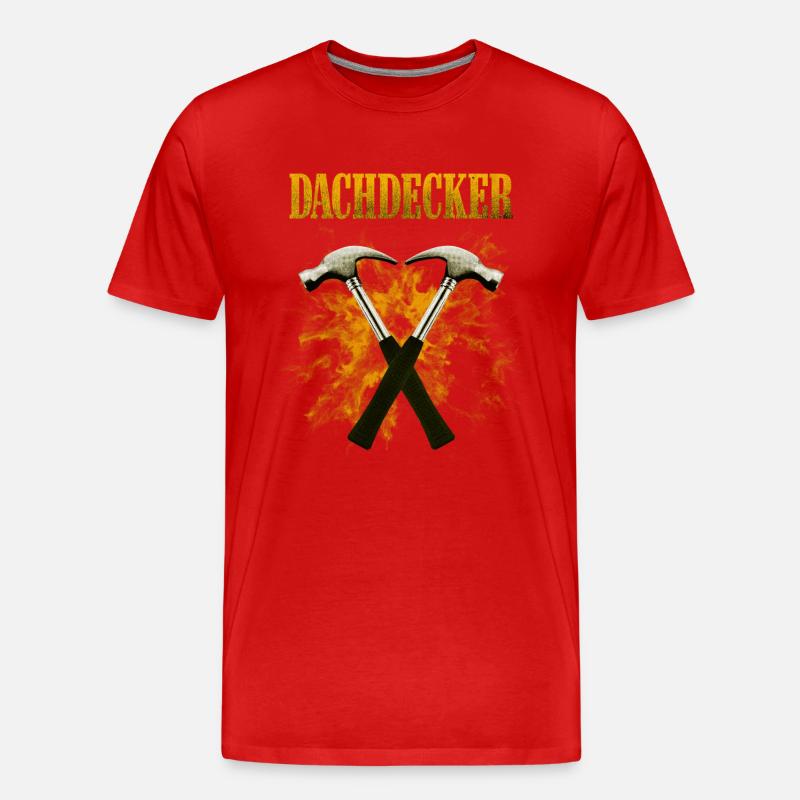Dachdecker Hammer - Männer Premium Bio T-Shirt - Rot