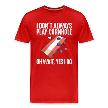 Jeu de Cornhole Tenue de trou de maïs avec Cornhole - T-shirt bio Premium Homme - rouge - Devant - Damien (186cm)