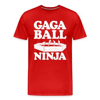 Gaga Ball Dodgeball Joueur de Gagaball Gaga Ball - T-shirt bio Premium Homme - rouge - Devant - Damien (186cm)