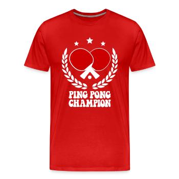 Ping Pong Champion Design Tennis de table et - T-shirt bio Premium Homme - rouge - Devant - Damien (186cm)