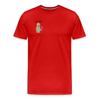 Qualitätssicherung, QM Held mit Helm & Lupe - Männer Premium Bio T-Shirt - Rot - Vorne - Damien (186cm)