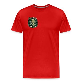 Cosmo-Kumpel im Weltraumanzug - Männer Premium Bio T-Shirt - Rot - Vorne - Damien (186cm)